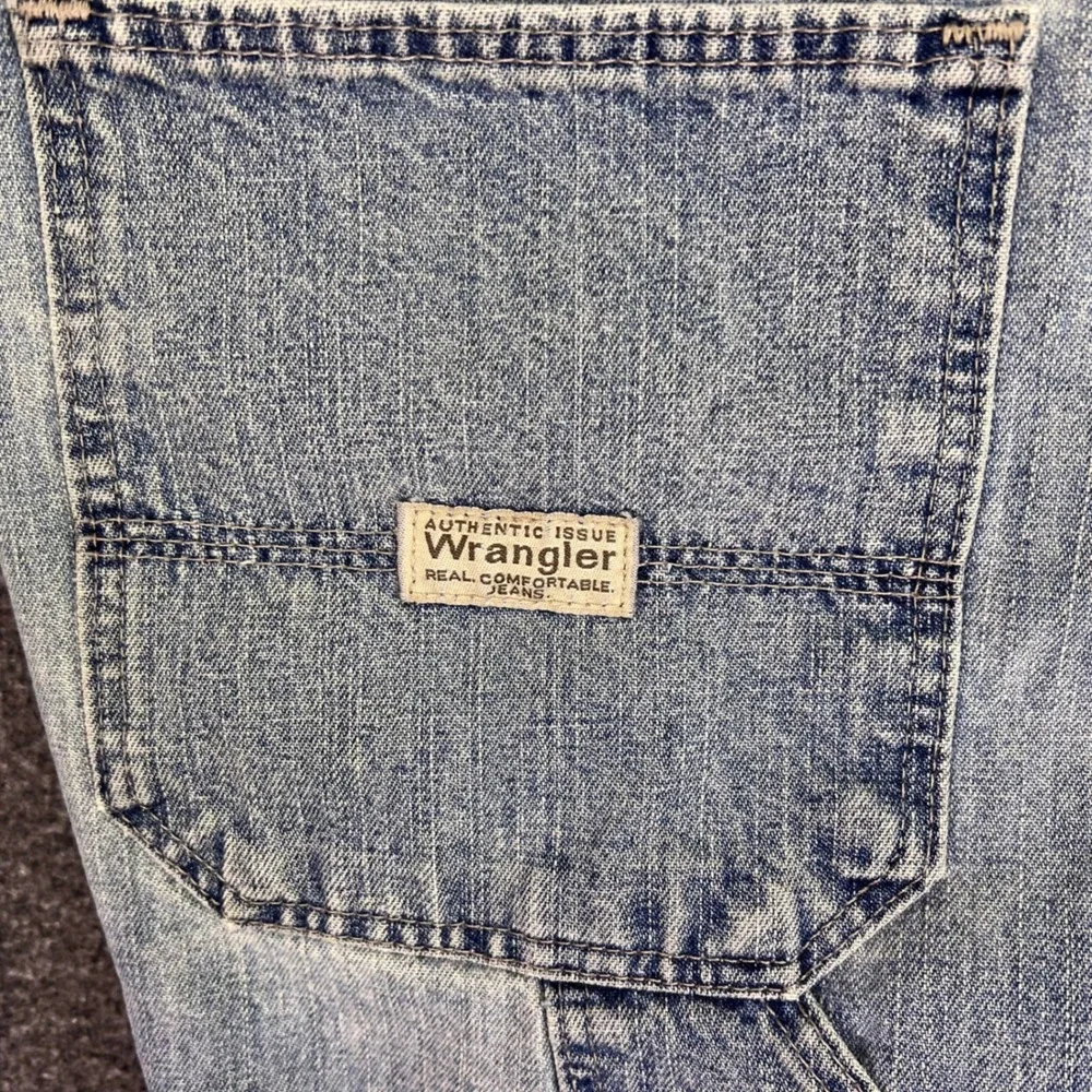 Wrangler Carpenter Shorts Men 38 Light Blue Retro Workwear Relaxed Denim Utility